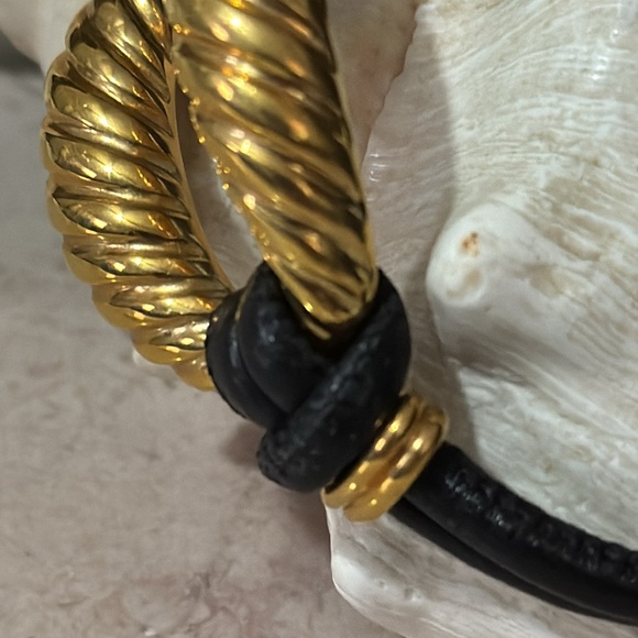 Made in Italy-Bronze Milor Design-Leather Bracelet-Gold Accent-Like New - Picture 4 of 14